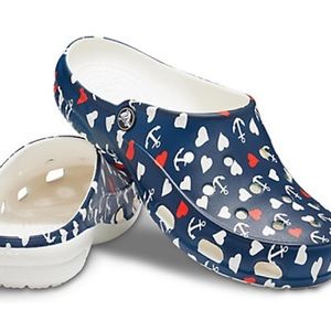 Anchor and heart crocs